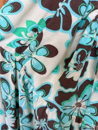 Vestido flores turquesa-marrón