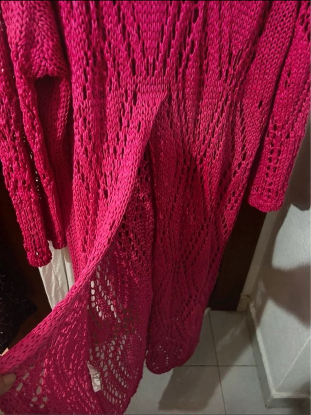 Vestido crochet fucsia - Talla única