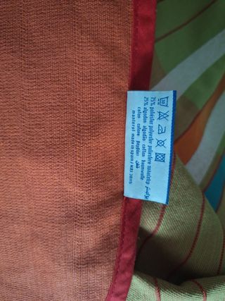 Colcha 100% algodón - Verde & Naranja