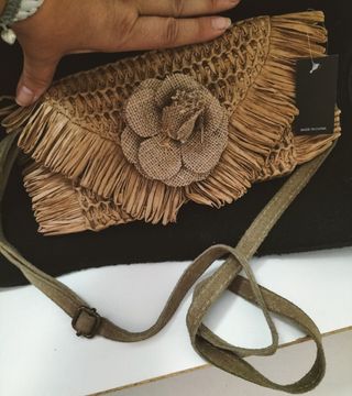 Bolso rafia marrón