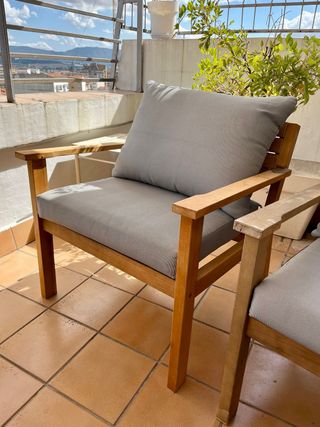 Set de exterior y jardín de madera con cojines 