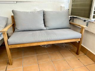 Set de exterior y jardín de madera con cojines 