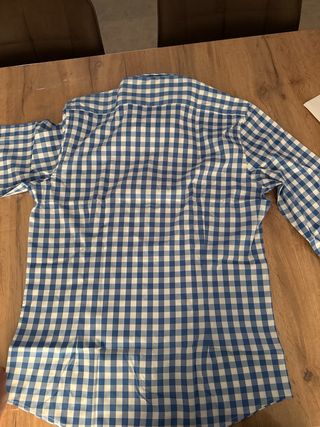 Camisa cuadros azul y blanco