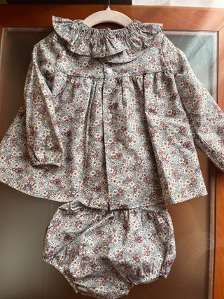 Vestido niña flores - 6-12 meses