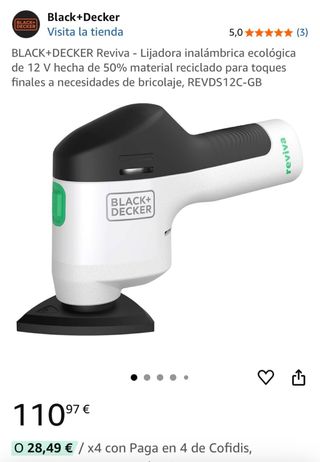 Lijadora inalámbrica Black+Decker Reviva