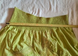 Falda Michel Bustos verde pistacho boho Chic T50