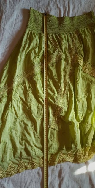 Falda Michel Bustos verde pistacho boho Chic T50