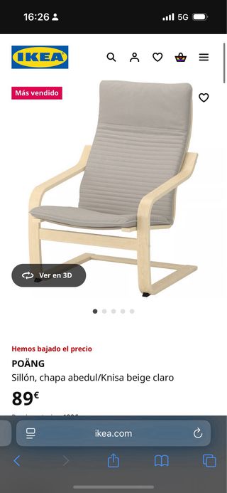 Sillón relax Ikea - blanco y marrón