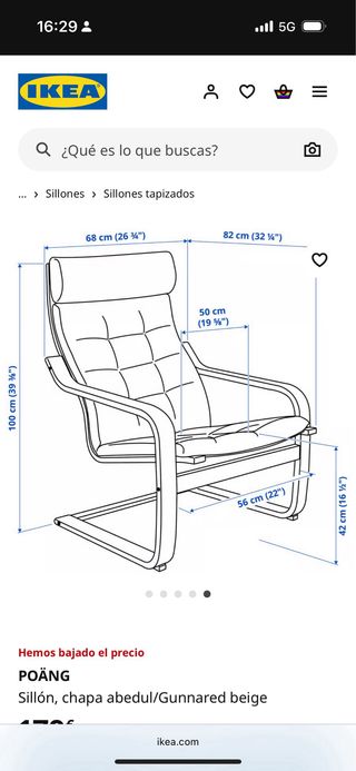 Sillón relax Ikea - blanco y marrón