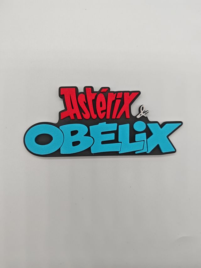 Astérix y Obélix Logo Impreso en 3D