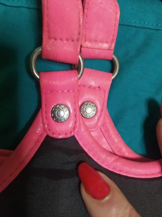 Borsetta Fiorucci vintage nera e rosa