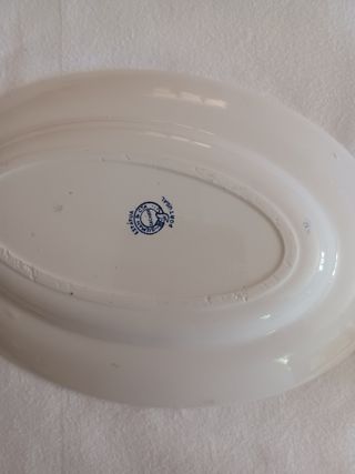 Travessa porcelana azul e branca