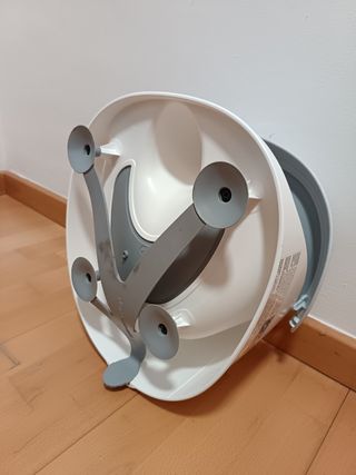 Asiento bañera bebé - blanco y gris