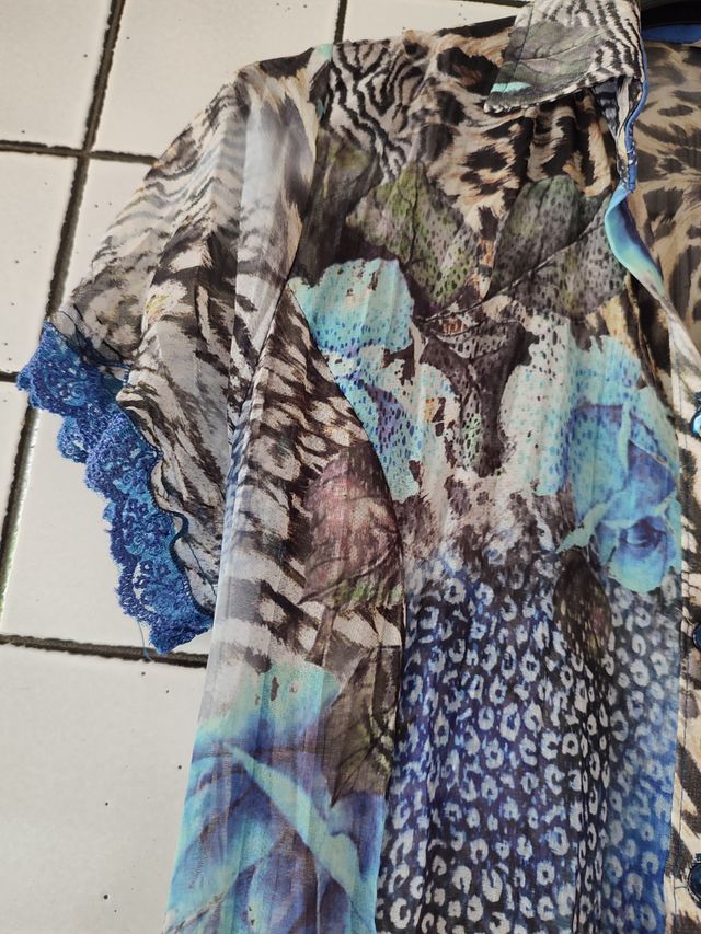 Camicia Viscosa M - Blu Multicolor