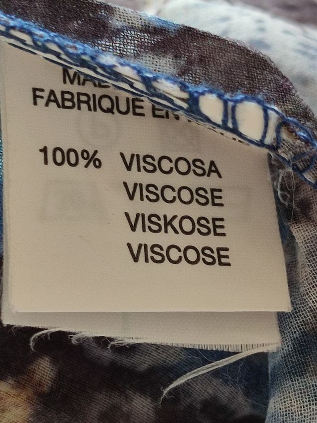 Camicia Viscosa M - Blu Multicolor