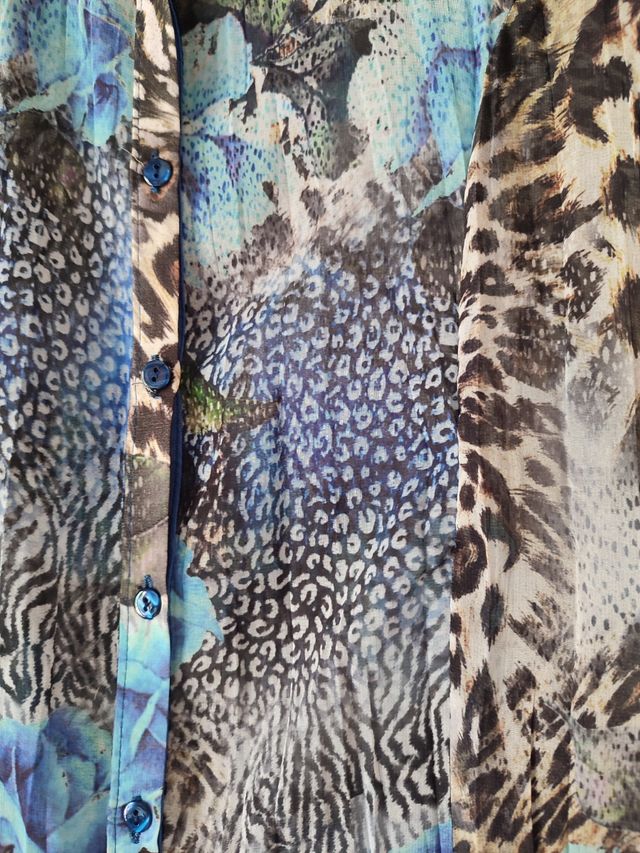 Camicia Viscosa M - Blu Multicolor