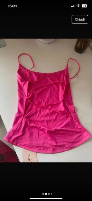 Canottiera rosa SHEINBAE - Scollo a V