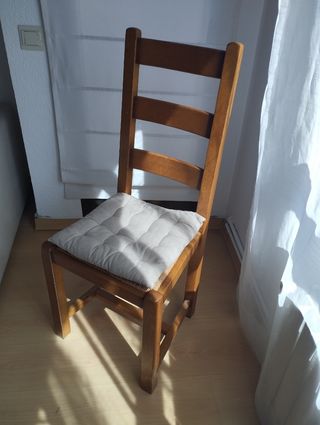 5 sillas madera maciza estilo rústico