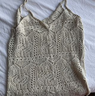 Top crochet beige playa