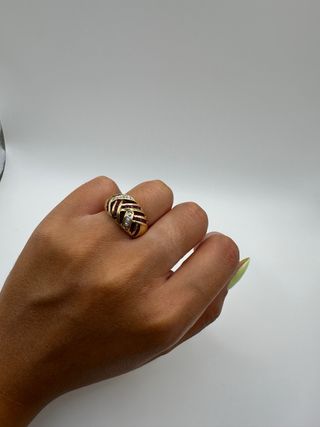 Anillo oro 18k - Rubíes y diamantes