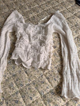 Blusa blanca fruncida