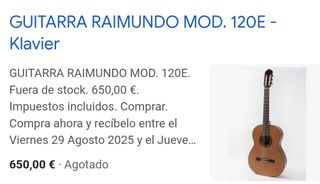 Guitarra clásica Raimundo 120E
Amplificada 