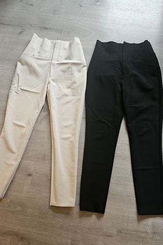 Pantalones Zara vestir - beige&negro