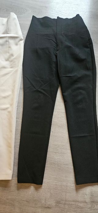 Pantalones Zara vestir - beige&negro