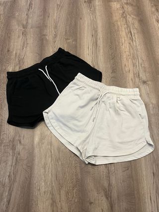 Shorts deportivos - beige y negro