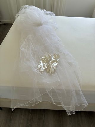 velo  novia Pronovias - blanco con perlita