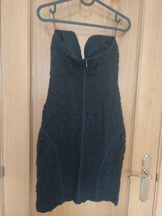 Vestido fiesta negro, Mango, talla M