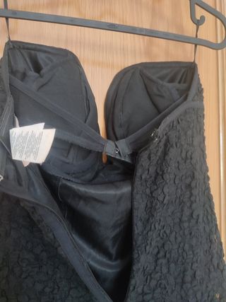 Vestido fiesta negro, Mango, talla M