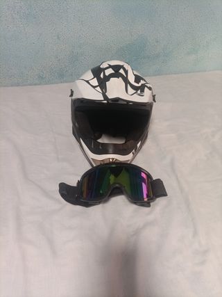 Casco motocross  y mtb Fox + gafas