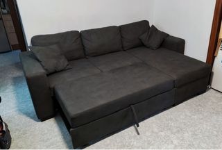 Sofá cama con península contenedor