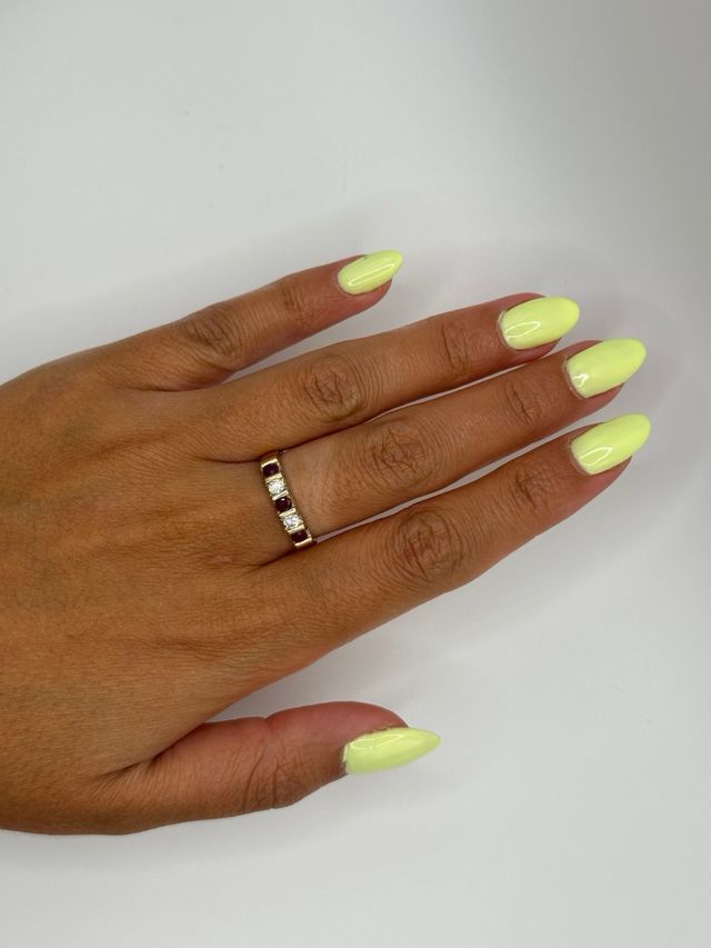 Anillo oro 18k | Rubíes y diamantes