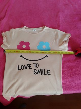 Camiseta beige talla M - sonrisa