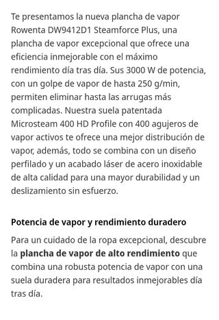 Plancha Rowenta Steamforce Plus 3000W