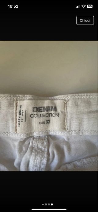 Shorts jeans bianchi