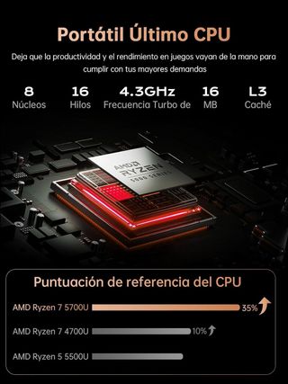 AOC Ordenador Portatil Ryzen 7 5700U 