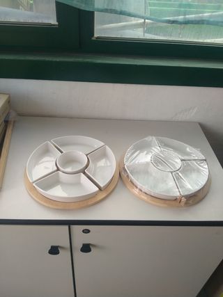 2 Portasnecks in legno e ceramica cm 27
