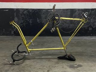 Cuadro Bicicleta Vintage Dorado