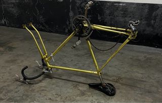 Cuadro Bicicleta Vintage Dorado