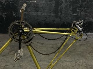 Cuadro Bicicleta Vintage Dorado