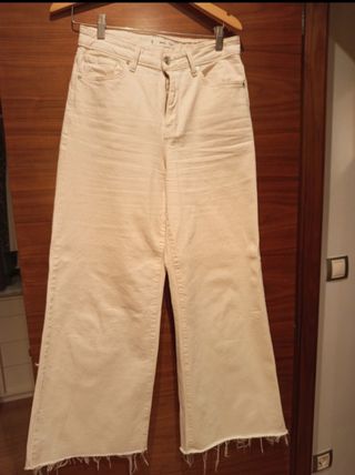 Jeans blancos - Pantalones campana