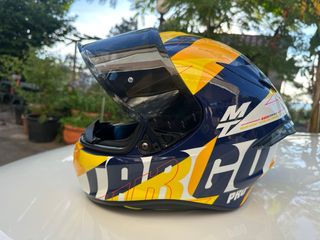 Casco MT Targo Pro - Azul/Amarillo Incluye caja