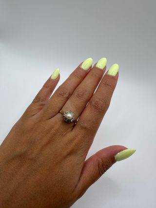 Anillo oro perla - diamante