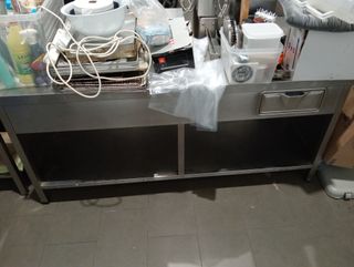 Mesa acero inox. c/ cajón