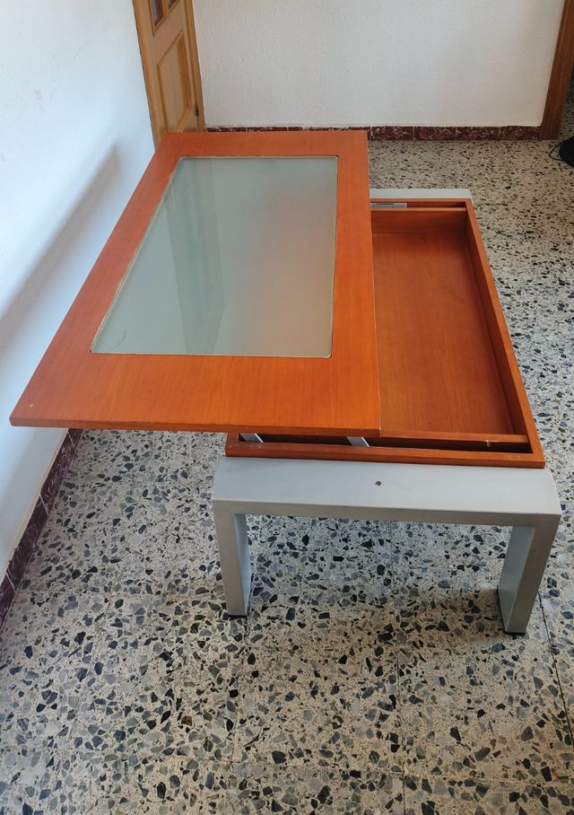 Mesa centro madera - cristal