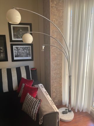 Lámpara arco 3 brazos plata