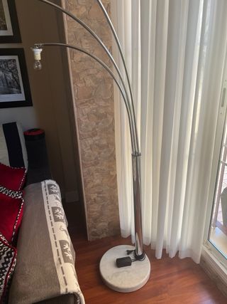 Lámpara arco 3 brazos plata